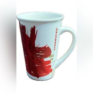Vintage Starbucks 10oz cup mug tea coffee white red art design 2014